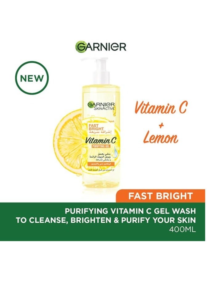 Garnier Fast Bright Vitamin C Purifying Gel Wash – 400ml Skin Care - Image 1